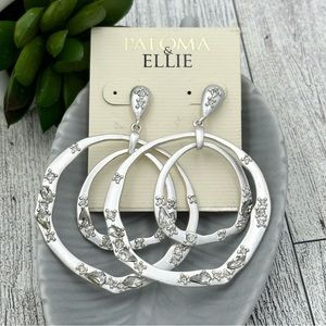 Paloma & Ellie Nordstrom Matte Silver Tone Statement Post Drop Circle Earrings